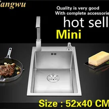 Роскошный балкон мини кухня ручная раковина одинарная мойка 304 нержавеющая сталь Горячая 52x40 см