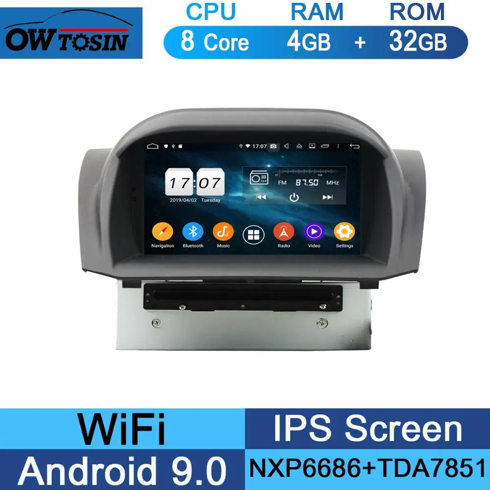 " ips Octa 8 Core 4G ram+ 64G rom Android 9,0 автомобильный dvd-радио GPS для Ford Fiesta 2011- DSP CarPlay Parrot BT стерео Adas - Цвет: 32G