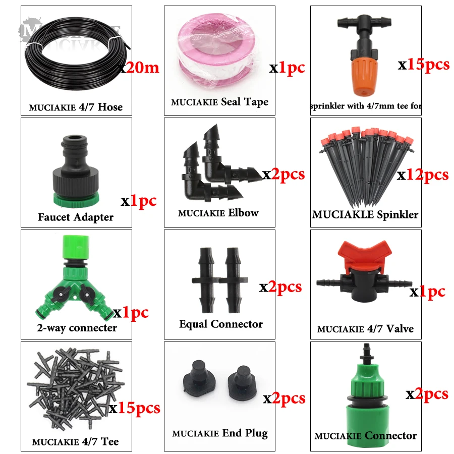 MUCIAKIE 1 компл. Сад Irrgation Полив наборы автоматическое запотевание охлаждения спринклер Системы микро капельного цветы теплицы Садоводство - Цвет: BxAB486C