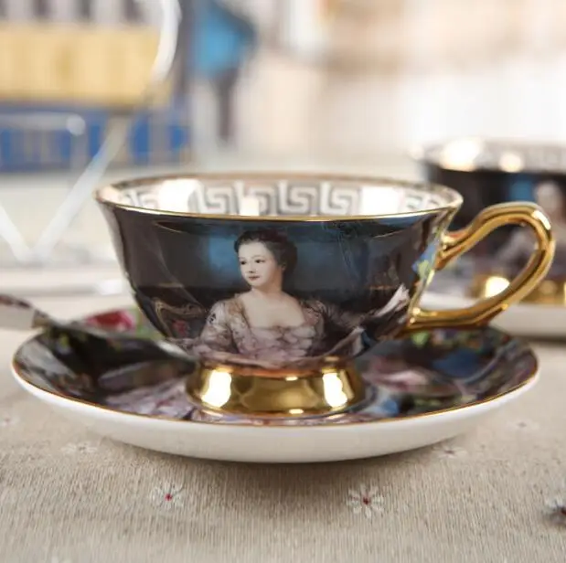 180 ml Royal Bone China Ceramic coffee tea with spoon Empress Josephine