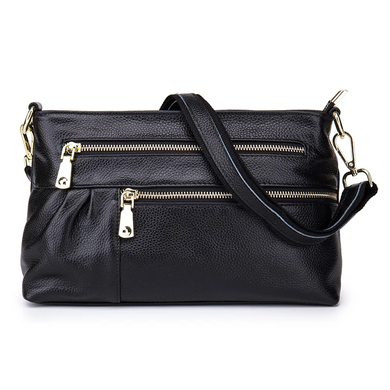 

2018 New Arrivals Cowhide Leather European And American Style Women's Messenger Bag Large Capacity Female Handbags Hot Sales