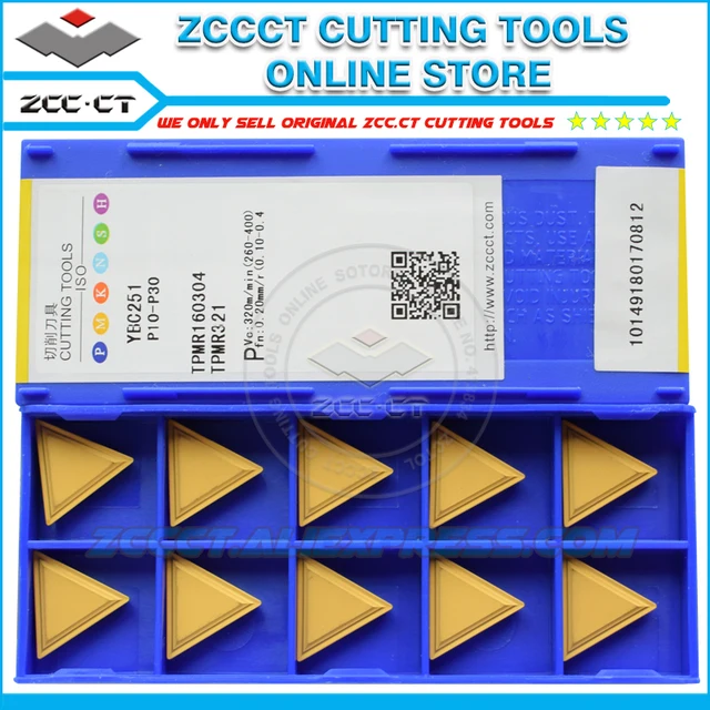 Free Shipping ZCC milling cutter TPMR160304 YBC251 ZCCCT carbide triangle insert TPMR 160304 TPMR321 for milling of steel