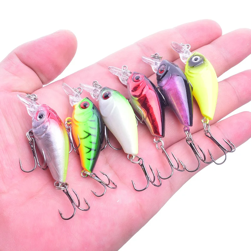 1 قطعة طعوم صيد معقوفة 4.5 سنتيمتر 4g البسيطة Crankbait Wobblers 3D عين السمكة الاصطناعي الصلب إغراء نابض بالحياة وهمية إغراء الصيد معالجة
