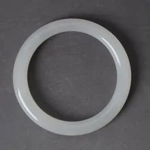 Китайская ручная работа резной отделки стана белый натуральный нефрит браслет бижутерия драгоценный камень