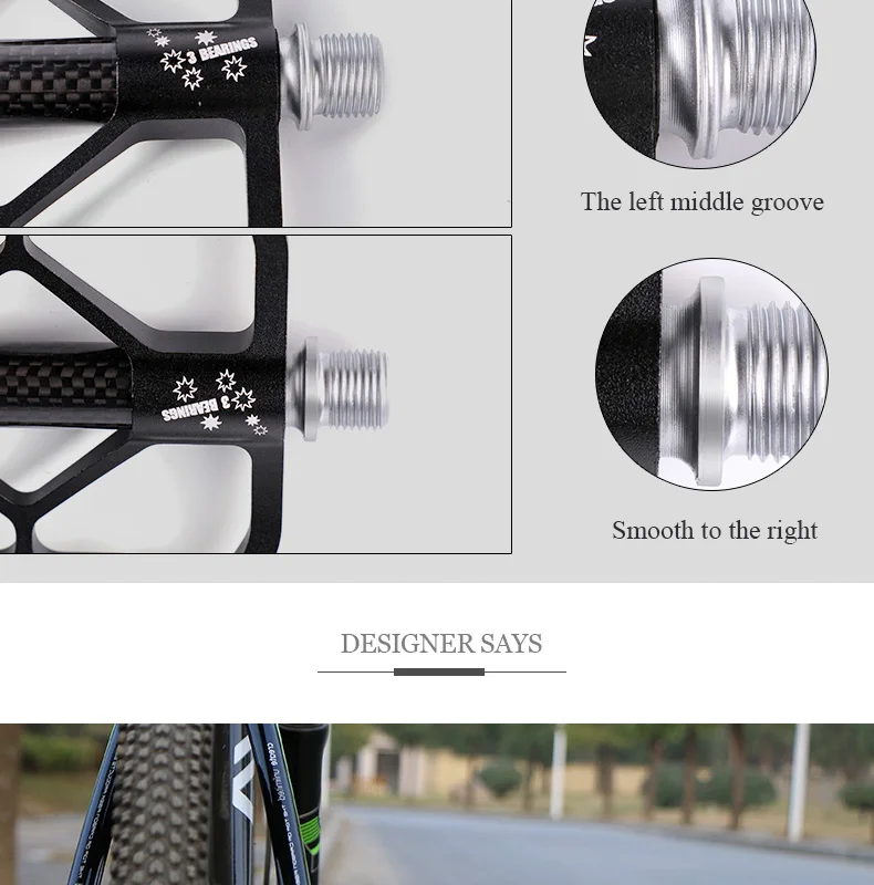 Колеса противоскользящие MTB велосипедные педали 3 подшипника BMX сверхлегкий алюминиевый сплав велосипедные педали запчасти велосипедов