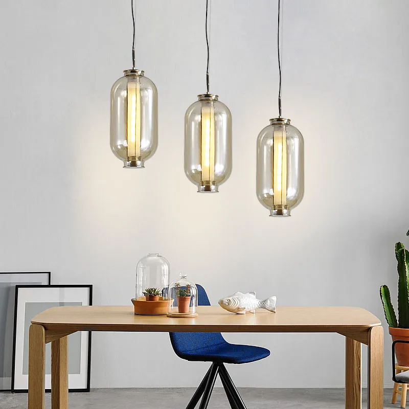 Стеклянный Лофт светодиодный подвесной светильник Cocina Accesorio Подвесная лампа для ресторана фойе осветительные приборы Кофейня