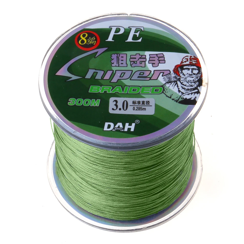 داه Sniper8 سوبر قوية 300 متر 8 السواحل 8weaves pe مضفر خط الصيد حبل multifilament 15lb 20lb 30lb 40lb 50lb 65lb 80lb
