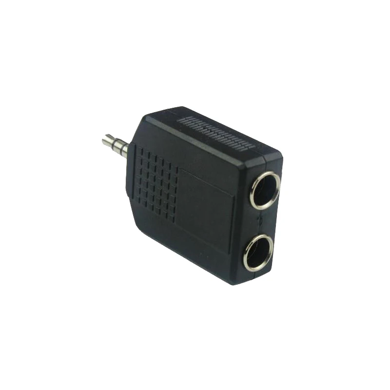 

2 PCS 3.5mm 3 Pole Stereo Male Plug to 2 6.35mm / 6.5mm Female jack Audio Plugs Socket Converter Adapter Connector For Microphon