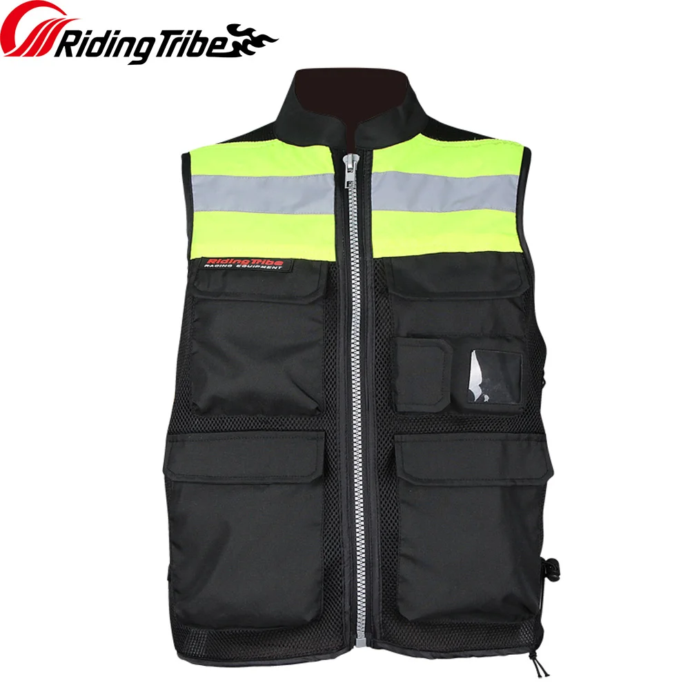 Мотоциклетная куртка, Светоотражающий Жилет для верховой езды, защитный жилет для гонок с высокой видимостью Предупреждение ющий жилет с защитой на спине, JK-34