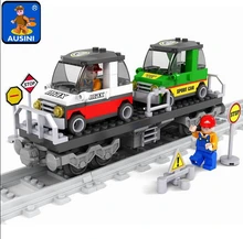 Model building kits compatible with lego city train rail 022 3D blocks Educational model building toys hobbies for children