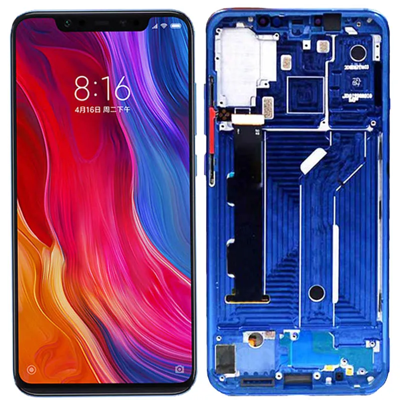 Новый ips lcd для Xiaomi mi 8 Рамка Дисплей сенсорный экран в сборе с рамкой запасные