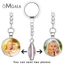 Double Face Handmade Personalized Custom Keychains Baby Family Photo Keyrings Key Chain Rings Holder Wedding Gift louisa heaton their double baby gift