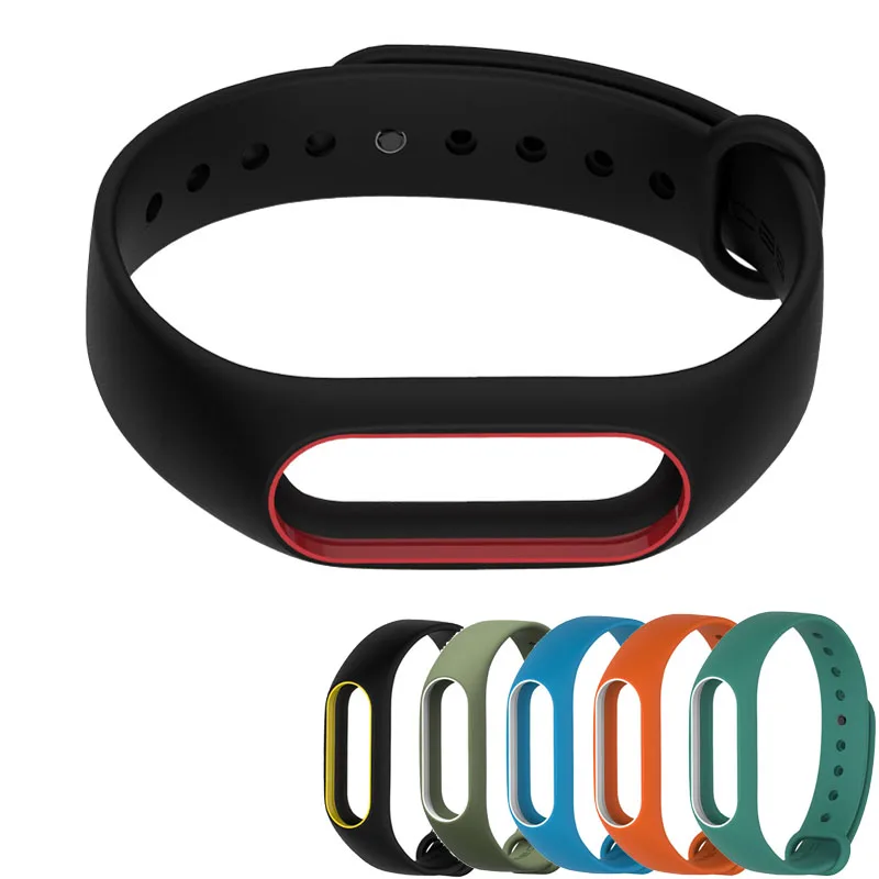 Двухцветный ремешок для mi band 2 сменный силиконовый браслет аксессуары смарт