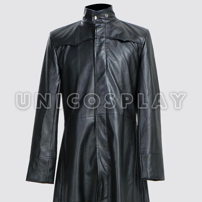 Matrix Neo Cosplay Coat Long Black Leather Trench Costume