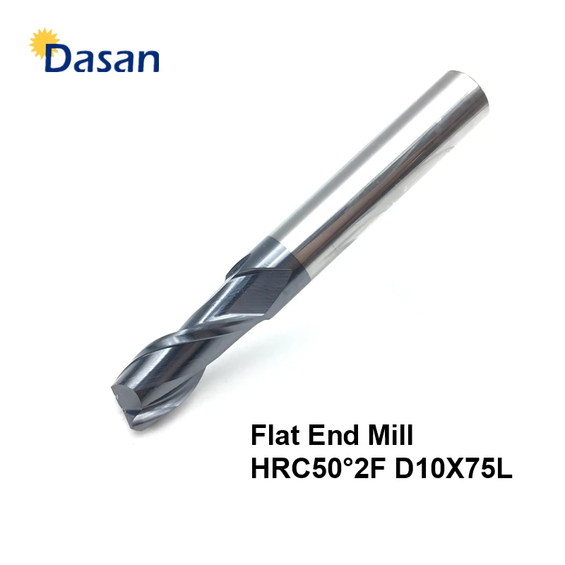 Flat End Mill HRC50° F2D 10X75L (10)