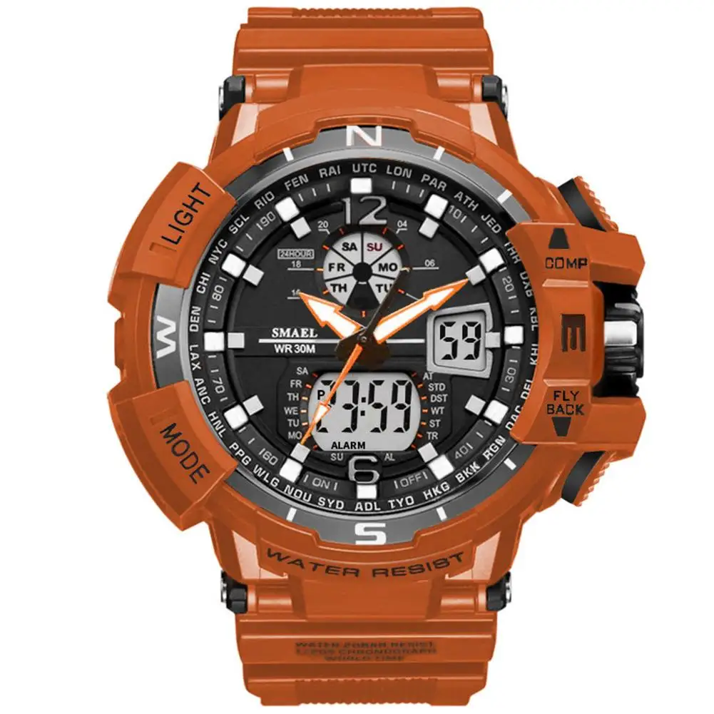 

Men Sporty Date Luminous Hands Digital Analog Dual Display Outdoor Wrist Watch