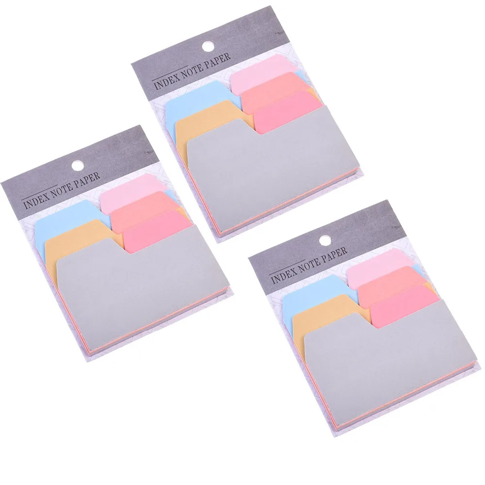 3 Pads 6 Color 180 Pieces Divider Sticky Notes Index Tabs Paper in