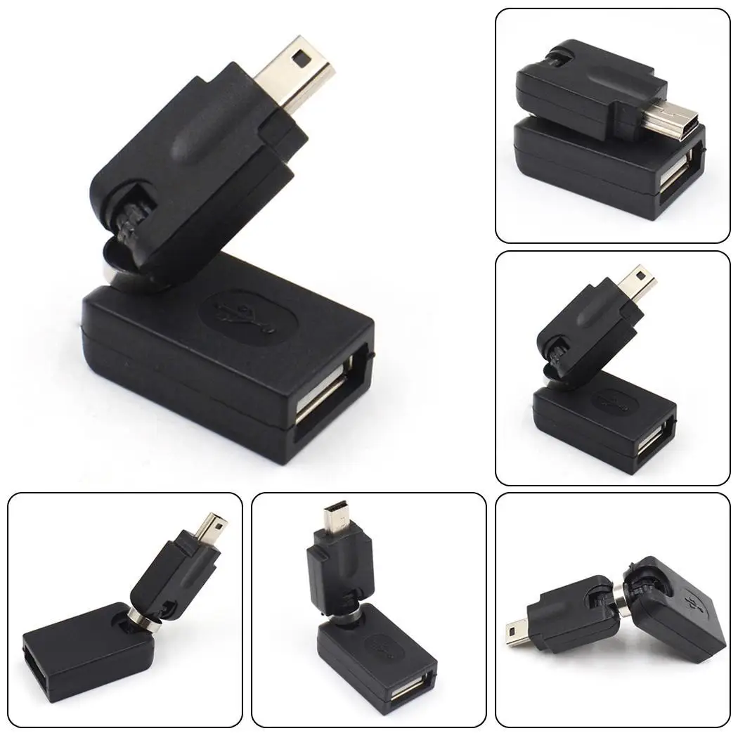 OTG переходная головка USB Mini5p адаптер может быть передача данных поворачивать и регулировать черного цвета на каблуках высотой 5 P USB2.0 - Цвет: black