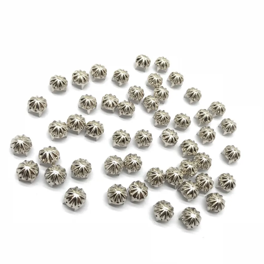 50pcs Metal Pumpkin Studs Claw Rivet Leathercraft Punk for Bags Jeans Belt Decoration