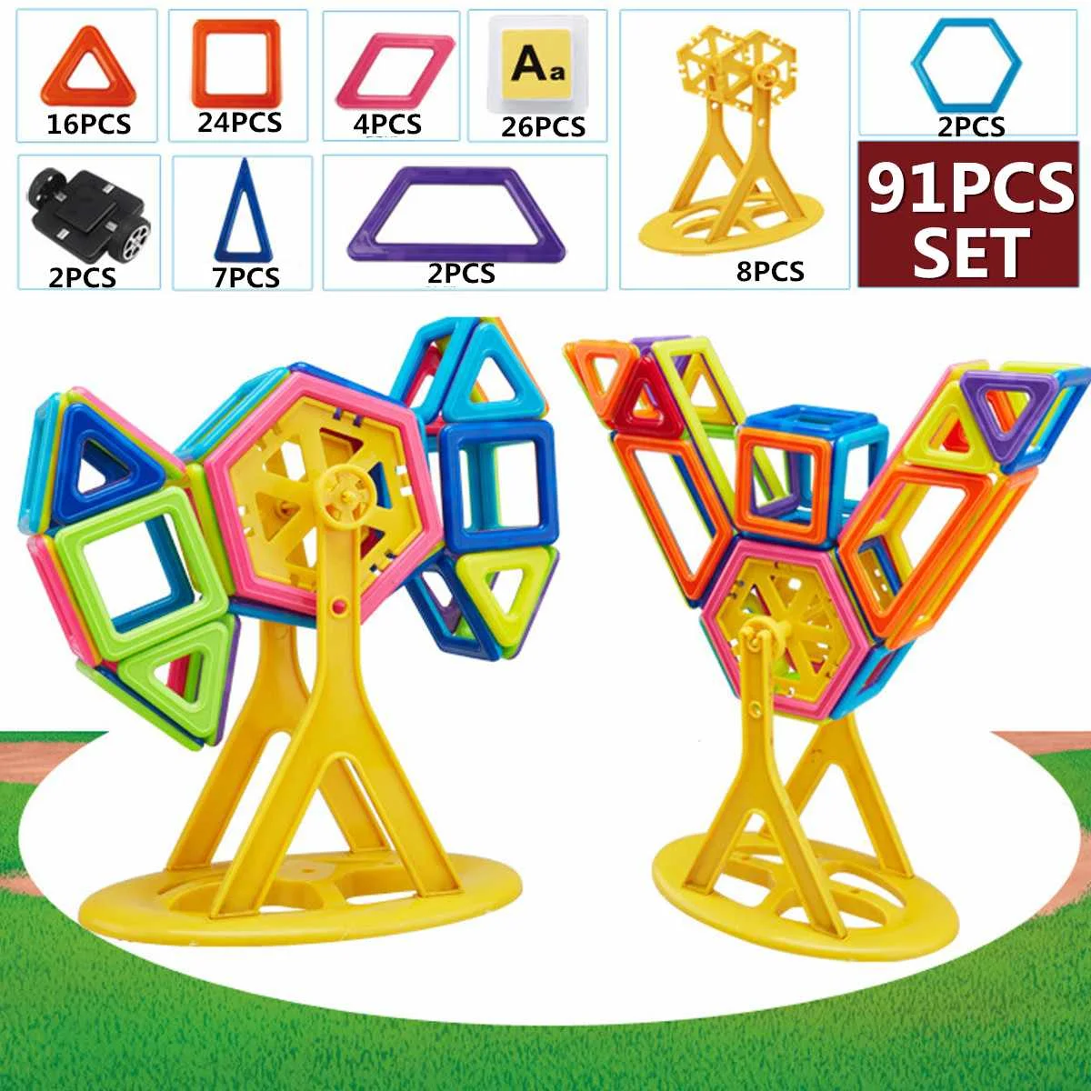

3D Magnetic Building Blocks 91PCS/Set DIY Puzzles Bricks Tiles Toys Educational Toys Gifts Kids Children Model Construction Set