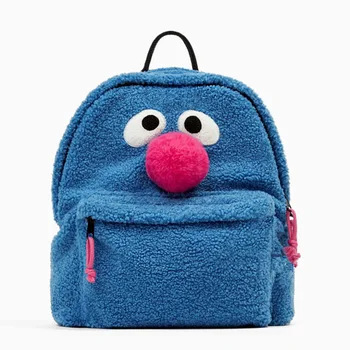 

Cute Cartoon Sesame Street Elmo Moppy Backpack Student School Bag for Woman Children Rucksack Mochila Bag Backpack Sesame Street