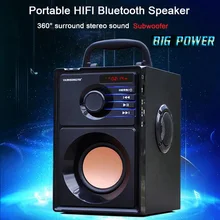 Большая мощность Bluetooth динамик беспроводной стерео сабвуфер тяжелый бас динамик s музыкальный плеер Поддержка ЖК-дисплей FM радио TF 2500 мАч