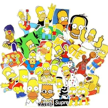 25 Pcs Simpson Cartoon Waterproof Stickers For Laptop Car Styling Phone Luggage Bike Motorcycle Wall Decal Skateboard Stickers