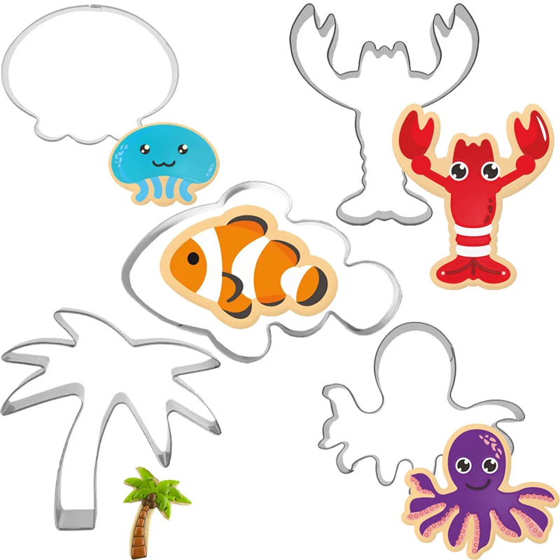 Penguin Cookie Cutter Octopus Cutter Clownfish Cutter Crab Cutter Fondant Mold Jellyfish Cutter Polar Bear Cutter Lobster Cutter