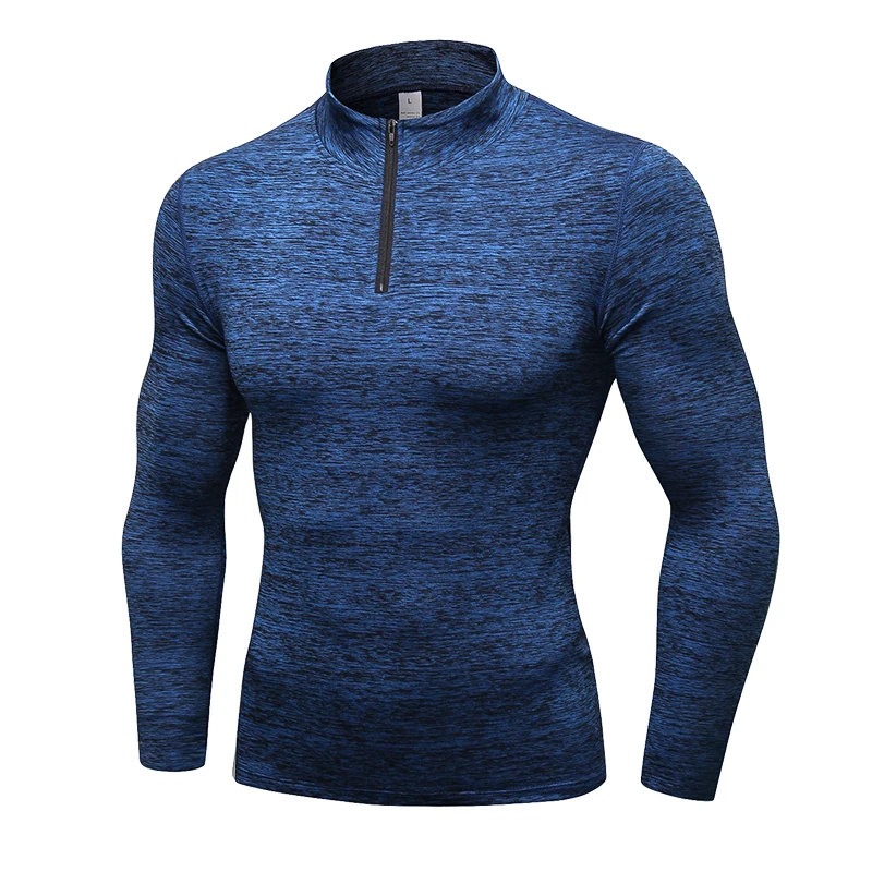 

Men's Sports Training Sweaters Autumn and Winter Long Sleeve Men's Running Sleeve Breathable Stand Collar Warm Fitness Sweater