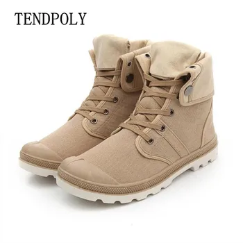 

Autumn and winter 2018 new non-slip breathable middle canvas shoes Paladin men's outdoor casual shoes fashion hot wild boots