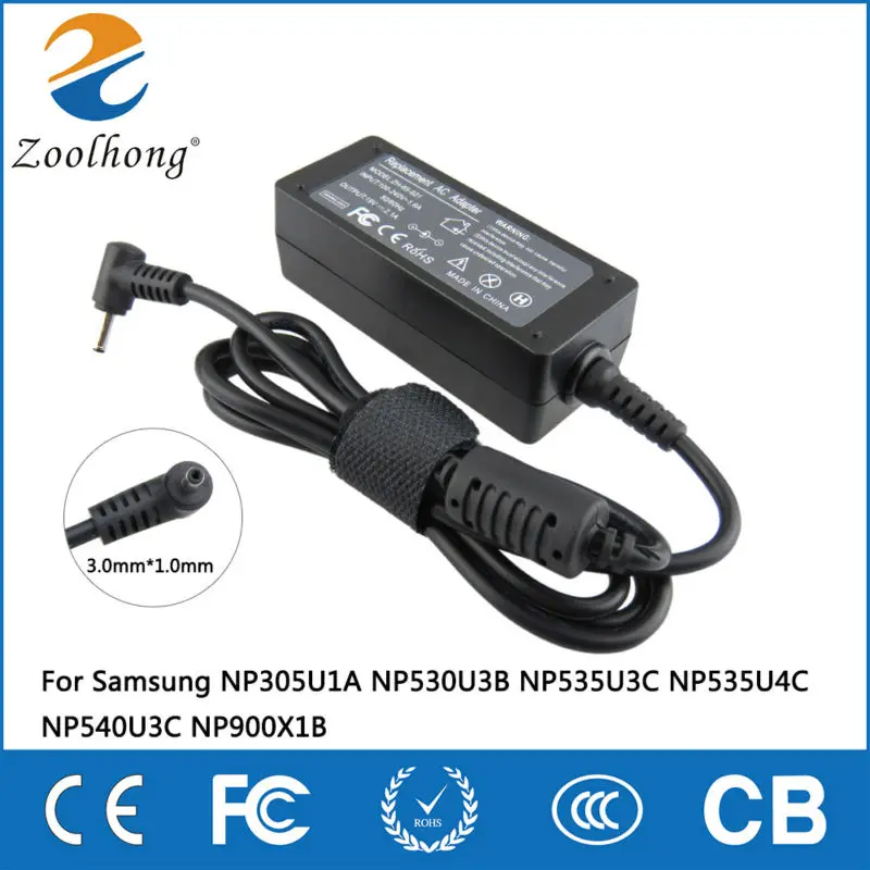Зарядное устройство для ноутбука Samsung NP305U1A NP530U3B NP535U3C NP535U4C NP540U3C NP900X1B 19 в 2 1 А 40 Вт 3 0 - Фото №1