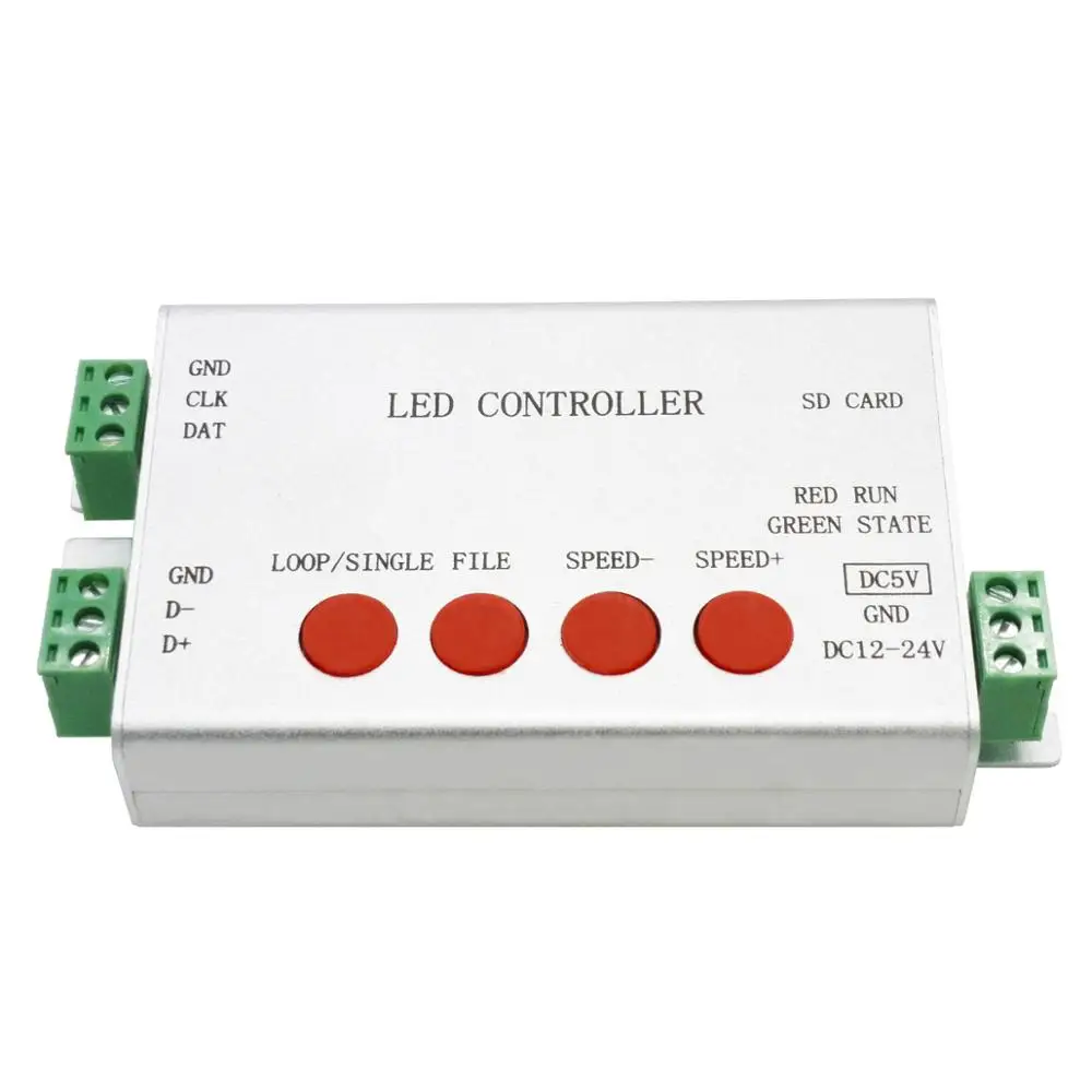 

led strip screen controller,1 port drives 2048 pixels,programmable,support dozens of led chips,full color controller,PC software