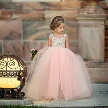 Pudcoco/Коллекция года, пышное розовое кружевное платье-пачка принцессы с цветочным рисунком для девочек детское вечернее платье для свадьбы, вечернее платье для подружки невесты, для детей возрастом от 1 года до 7 лет
