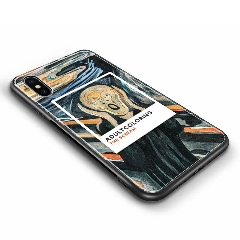Чехол для телефона из закаленного стекла The Scream Edvard Munch мягкий силиконовый чехол