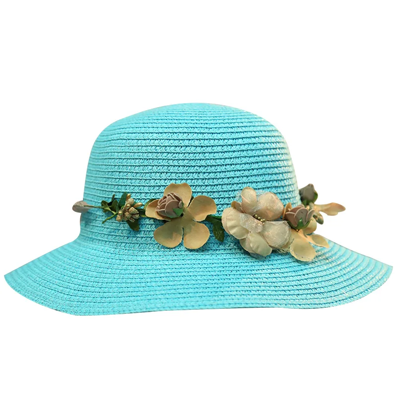 Пляжная Шляпа женская дышащая широкая шляпа Femme Ete соломенная Милая универсальная Цветочная декоративная Солнцезащитная летняя шляпа