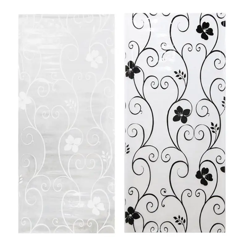 

Large Window Film 45*100cm/17.7"*39.4" Frosted Opaque PVC Glass Window Film Privacy Glass Decorative Sticker Black and White