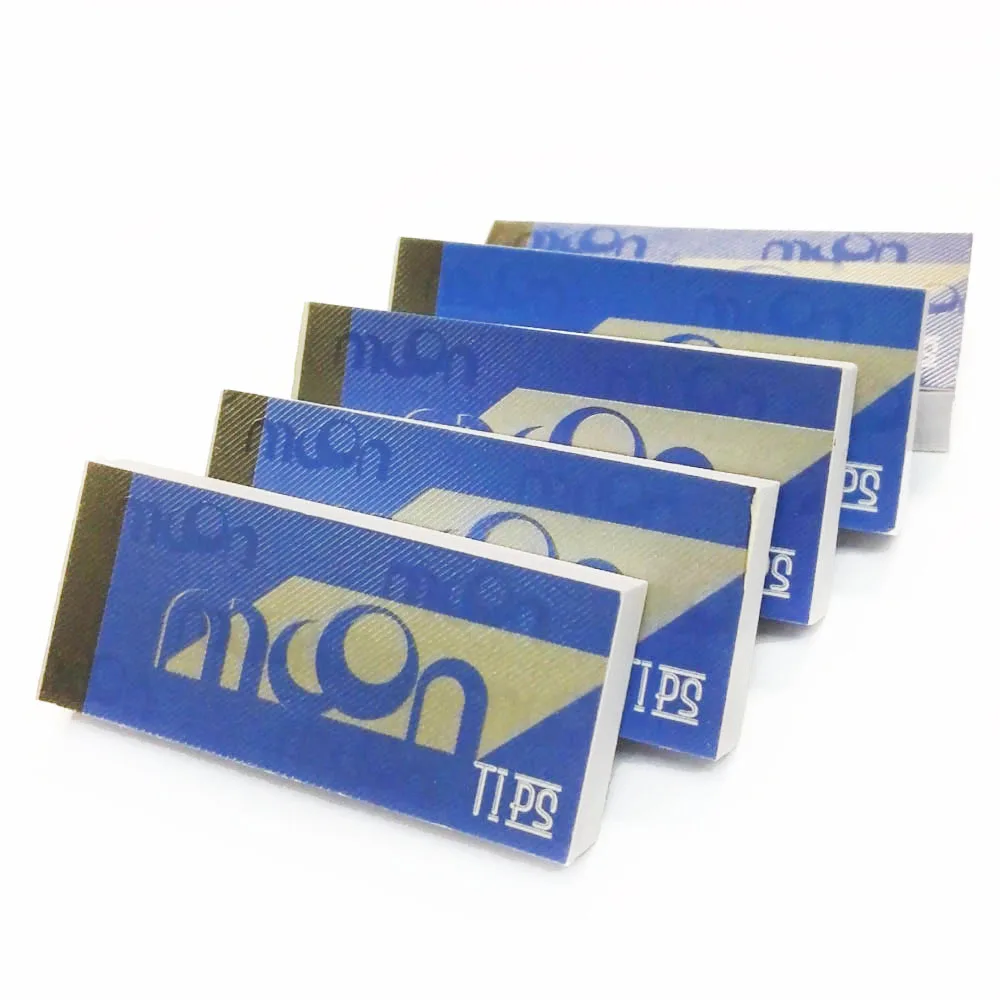 

5 Pcs MOON Rolling Filter Tips Natural Rice Rolling Paper Filter Tips 50 leaves
