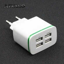 AIXXCO светодиодный светильник с европейской вилкой, 4 порта, адаптер для мобильного телефона 4A, настенное USB зарядное устройство для iPhone 6, 7, iPad, samsung, зарядное устройство