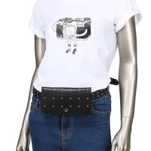 Новая мода Повседневное заклепки Для женщин поясная сумка двойного назначения мягкий PU кожаный ремень сумка леди корейский стиль женский небольшая сумка на пояс Для женщин