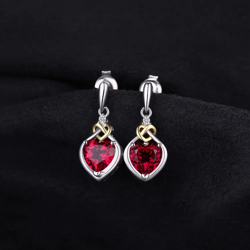 JewelryPalace Любовь Узел Сердце 3.4ct Создания Красный Рубин Годовщина Падения Мотаться