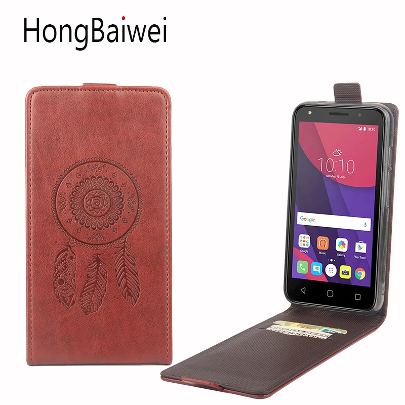 

HongBaiwei Cover for Alcatel One Touch Pixi 4 5045X Case Leather Flower Mandala Pattern Flip Luxury Phone Bag Case