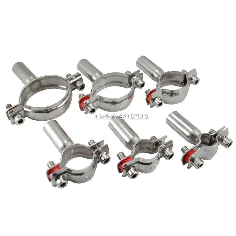 18-102mm 3/4"-4" Sanitary Bracket Pipe Fitting SS316 Ajustable Clamp megairon 