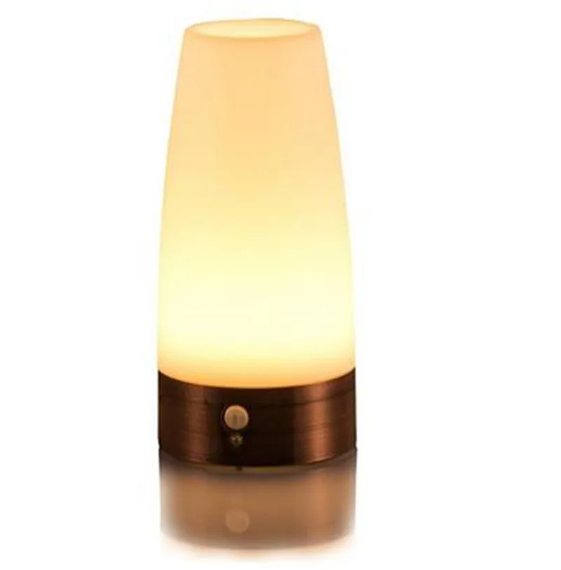 

Retro PIR Motion Sensor LED Night Light Auto Activated Bedside Bedroom Home Desk Table Lamp