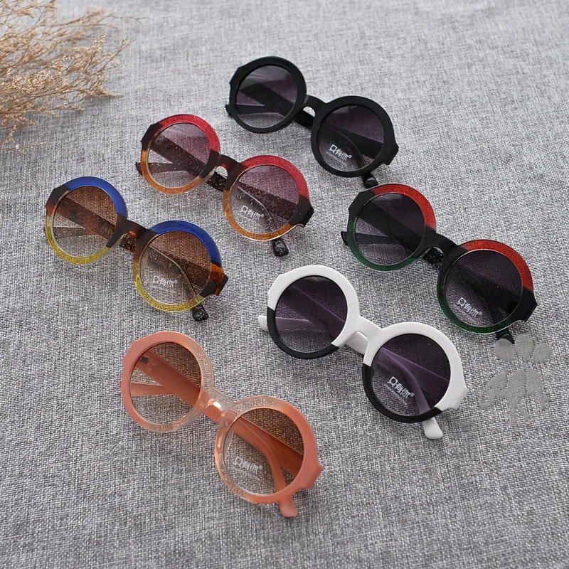 Большие Круглые Солнцезащитные очки детские модные градиентные линзы солнцезащитные очки для девочек брендовые роскошные черные зеленые красные Зонты UV400 NX