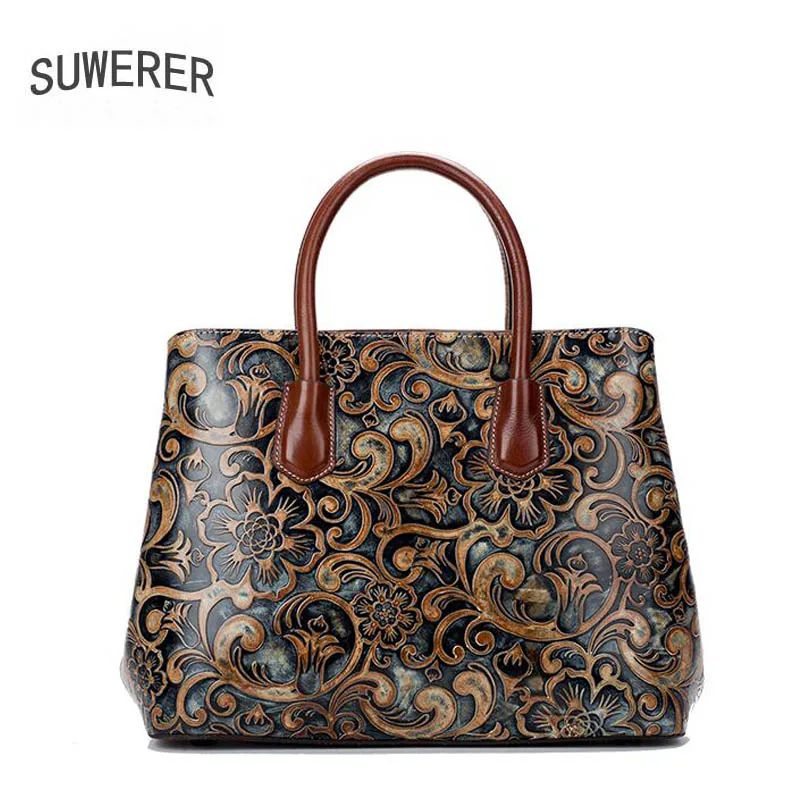 SUWERER 2018 new Genuine Leather women bags luxury handbags women bags designer ladies&#39; genuine ...