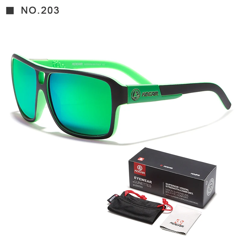 KDEAM, брендовые солнцезащитные очки, мужские спортивные очки, женские поляризованные солнцезащитные очки большого размера, защита от уф400 лучей, Жесткий Чехол, R8697 - Цвет линз: 203