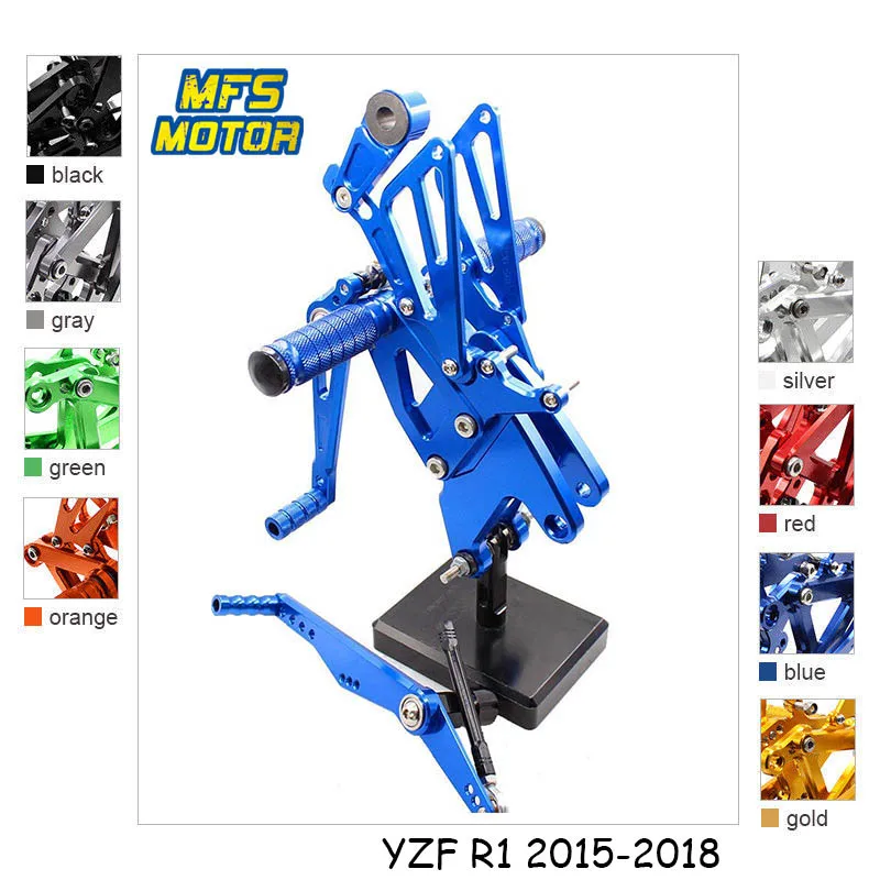 

For Yamaha YZF R1 2015-2018 CNC Adjustable Rearsets Motorcycle Accessories Foot Rest Foot Pegs YZF-R1 Foot Rests