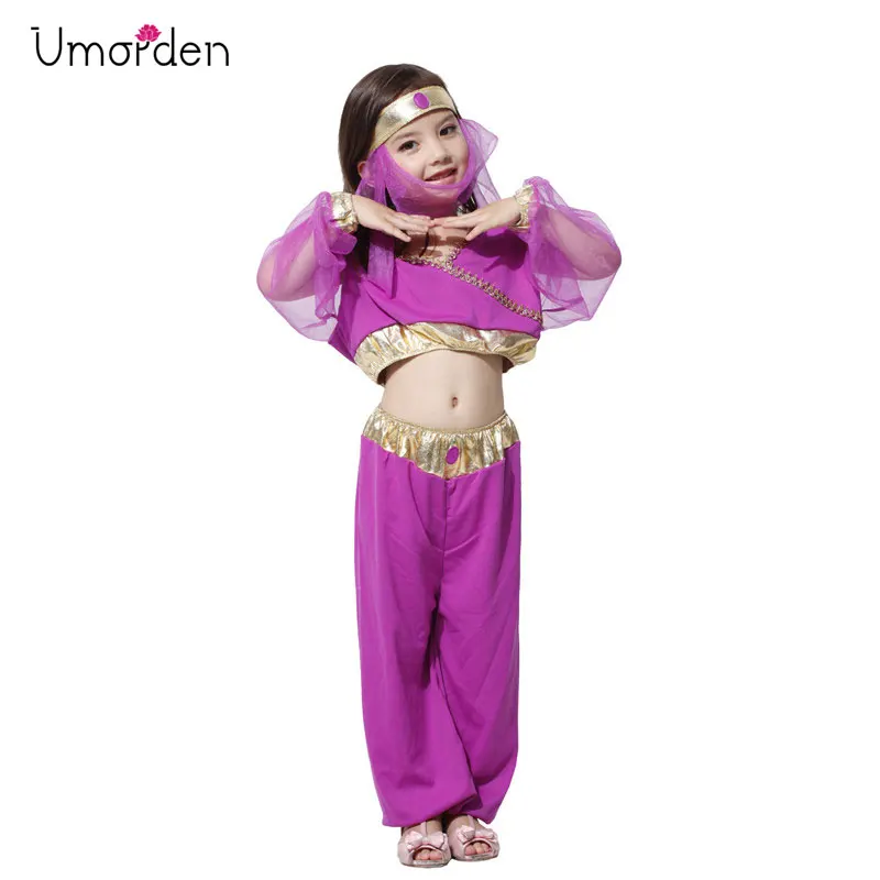 Umorden Purple Arabian Princess Costumes For Girls Kids Child Belly Dance Dress Carnival Halloween Party Fantasy Cosplay Girls Costumes Aliexpress