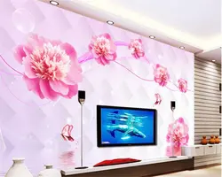 Beibehang красивые обои водный цветок отражение гостиная 3D ТВ задний план стены украшения стены бумага для рисования де parede