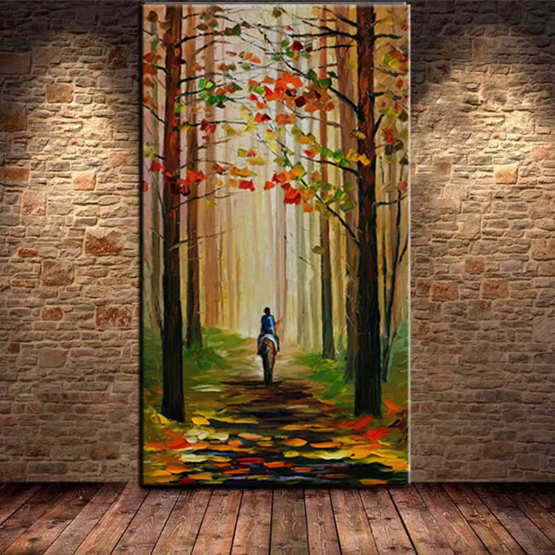 

Large Abstract Natural Scenery Paintings Home Decor Wall Art Pictures Handpainted Knife Tree Landscape Oil Painting on Canvas